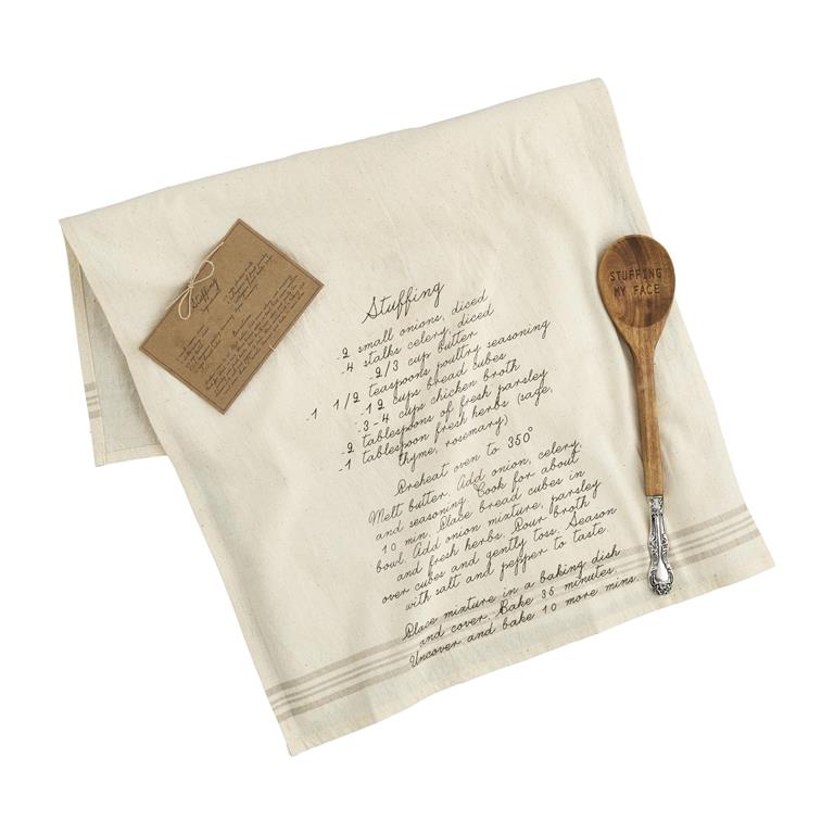 Thanksgiving Reciepe Spoon & Towel Set