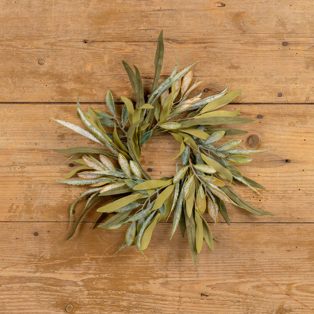 Green & Yellow Mixed Leaf Wreath