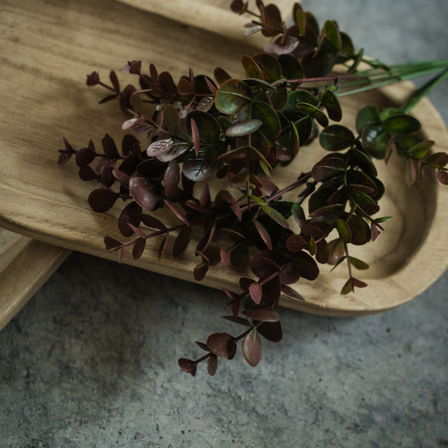 Maroon Eucalyptus Leaf Spray