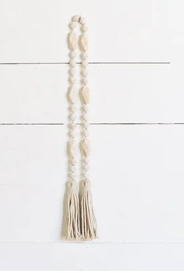 Natural Bead Garland w/Tassels