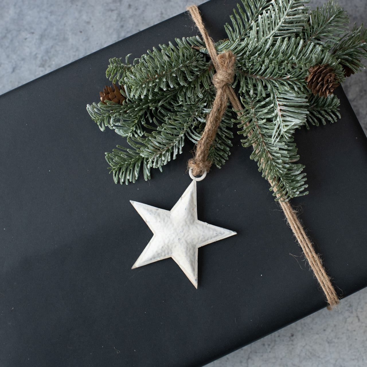 4" White Metal Star Ornament
