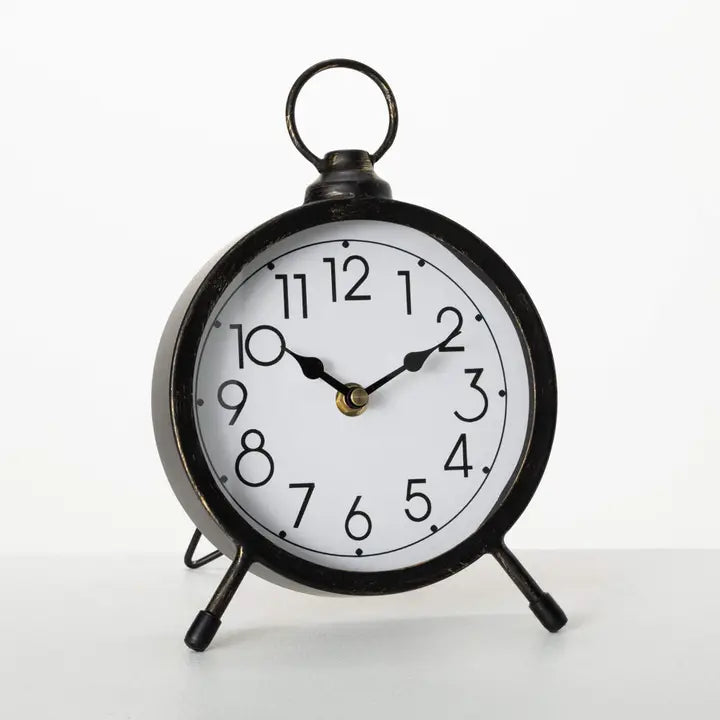 Vintage Inspired Metal Desk Clock