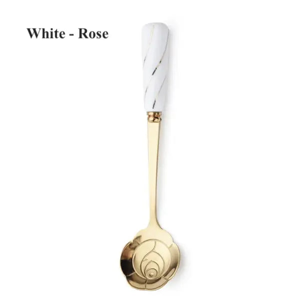 Ceramic Handle Stainless Steel Dessert Spoon