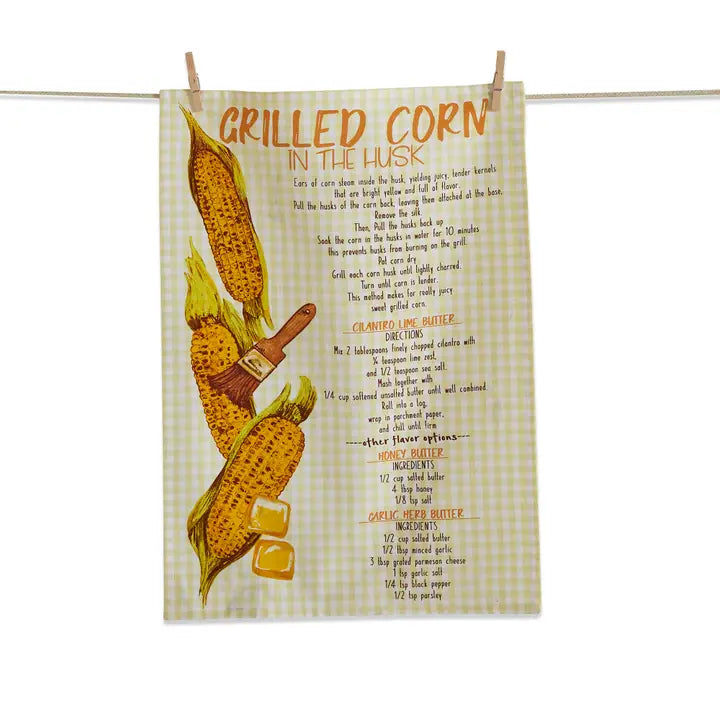 Grilled Corn Recipe Dishtowel