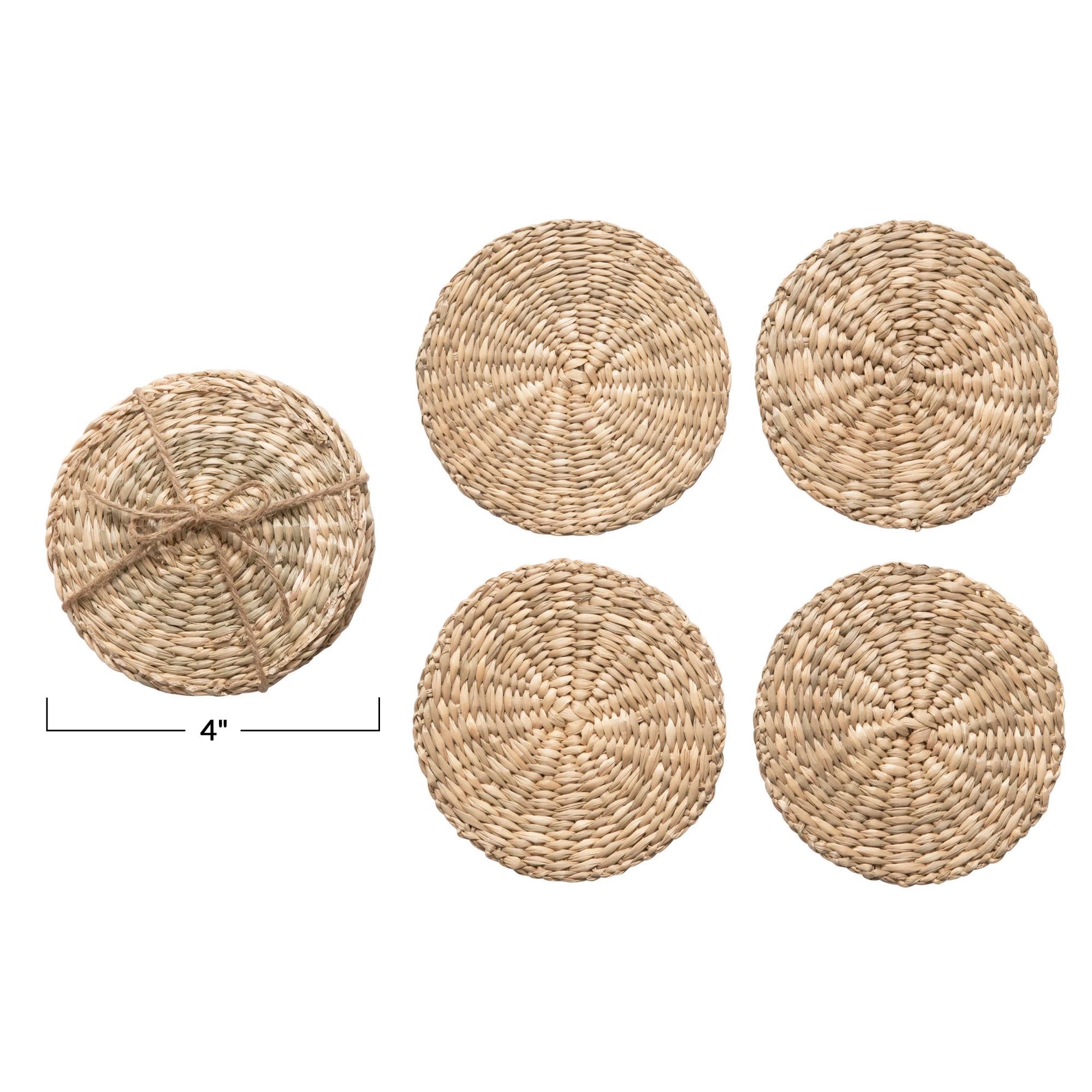 Round Hand-Woven Seagrass Coasters