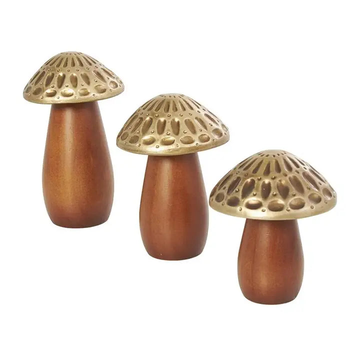 Wood Mushrooms with Gold Tops