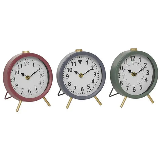 Metal Table Clock with Gold Accents