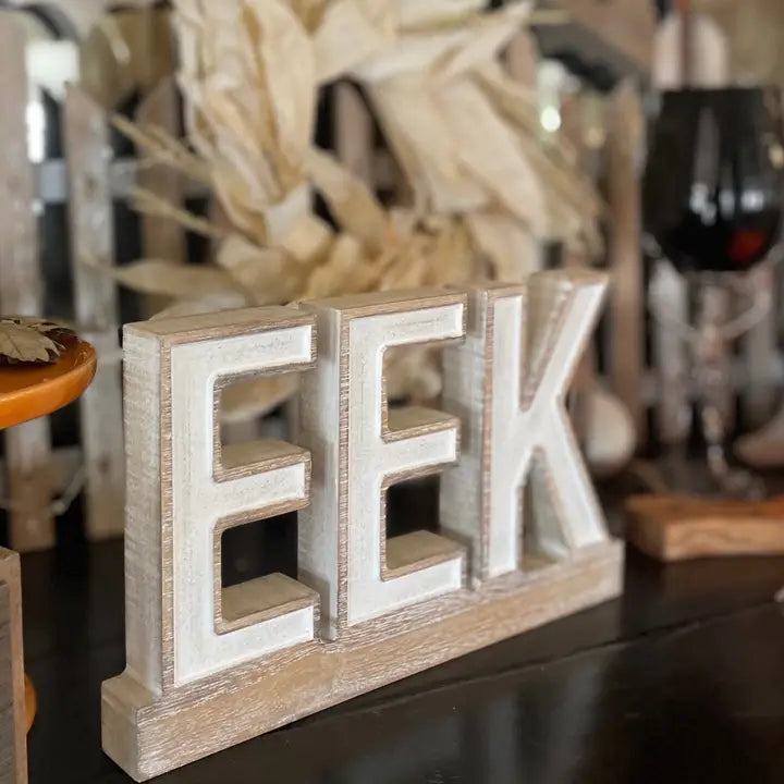 Halloween Carved "EEk" on Base