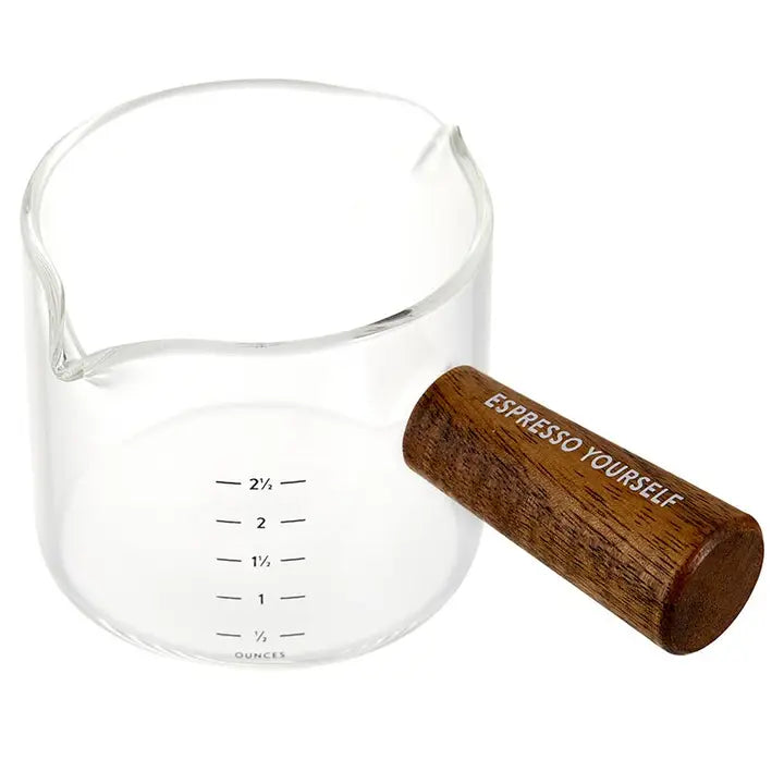 Measuring Glass with Wood Handle