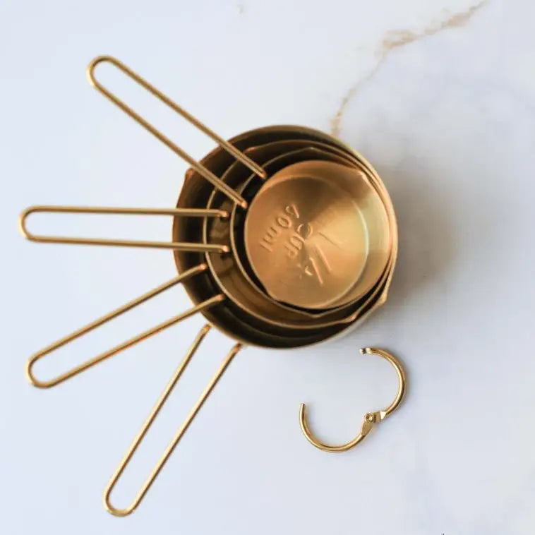 Auric Gold Stainless Steel Measuring Cup & Spoons