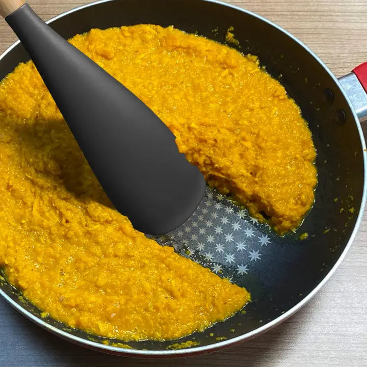 Silicone Cooking Spoon, Heat-Resistant, Wooden Hand (2 Size)
