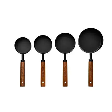Stainless Meausing Cups and Spoons Black/Gold