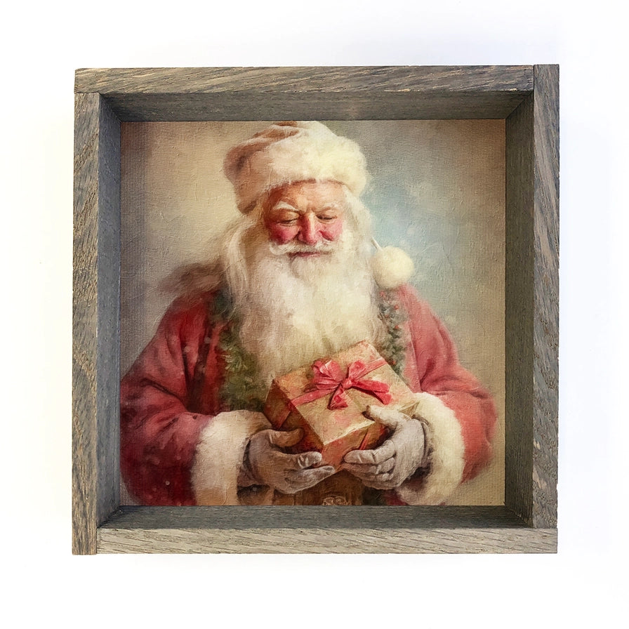 Vintage Santa Art Framed