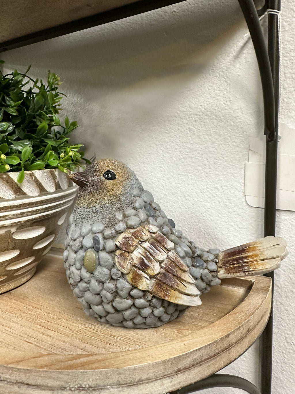 Blue Pebble Bird Figurine