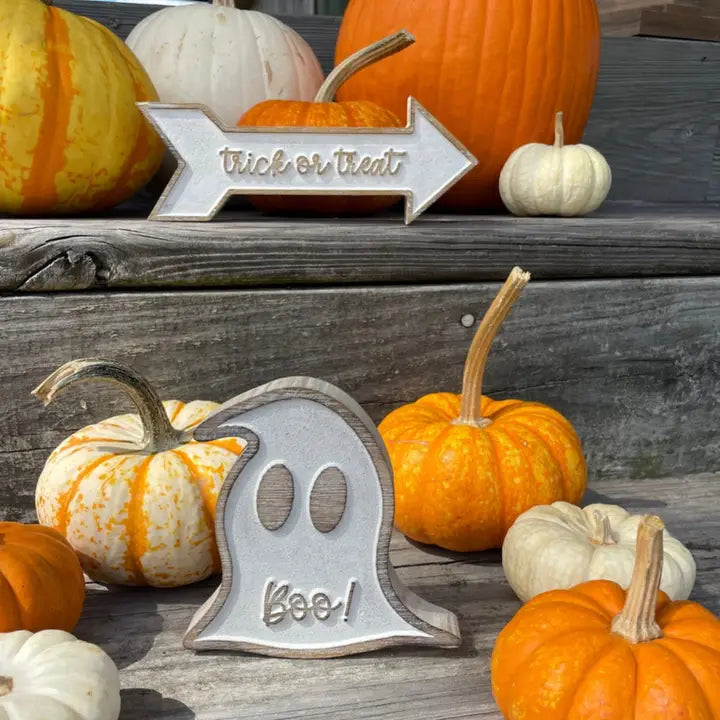 Boo Halloween Carved Ghost