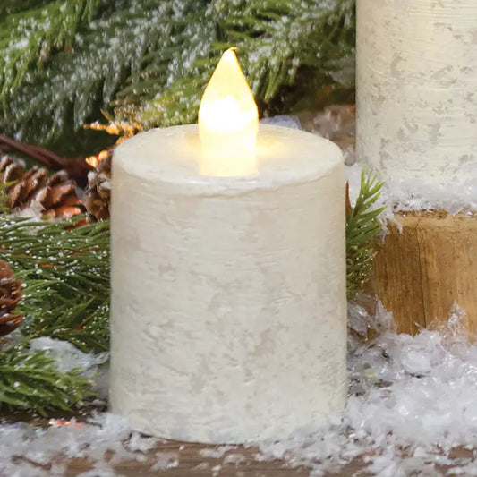 Rustic White Pillar Candle