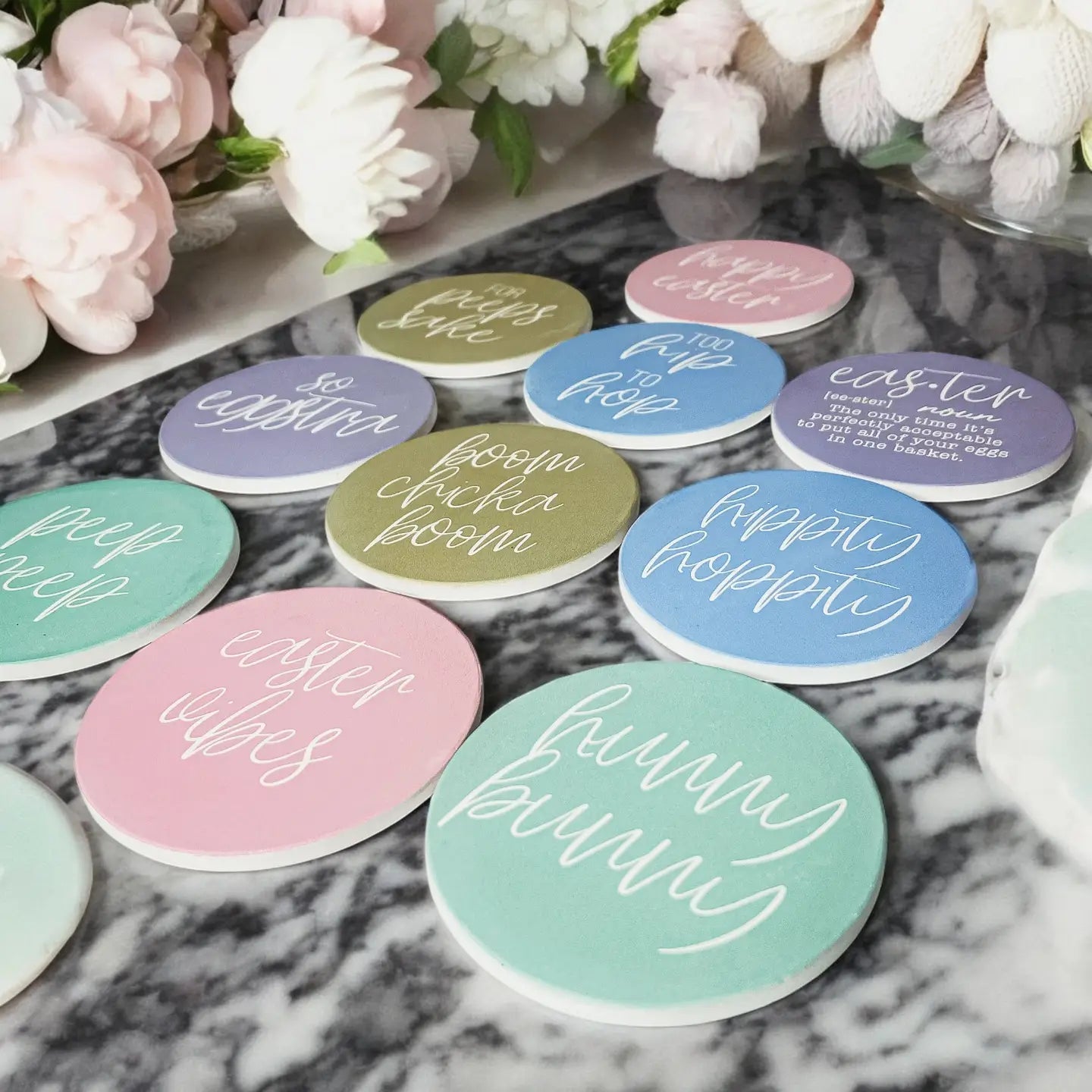 Coffee Bar Spring Ceramic Coasters