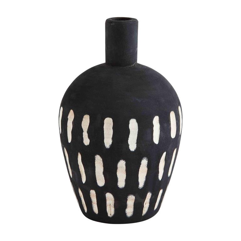 Black/White Wood Vase