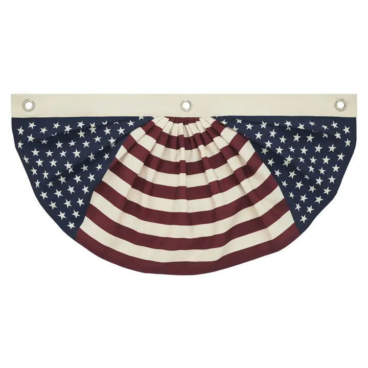 Americana Flag Bunting Red White Blue Patriotic 12x24