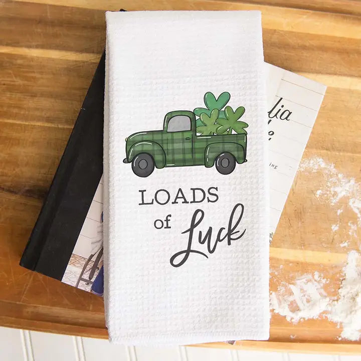 Loads of Luck Irish Kitchen Towel, St Patrick Dish Towel