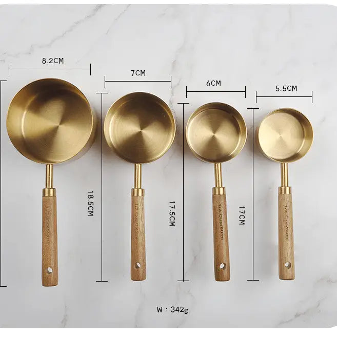 Gold Stainless Meausing Cups and Spoons