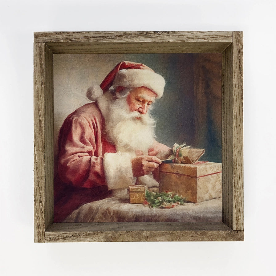 Vintage Santa Art Framed