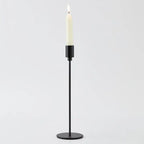 Metal Single Taper Candle Holder, Black