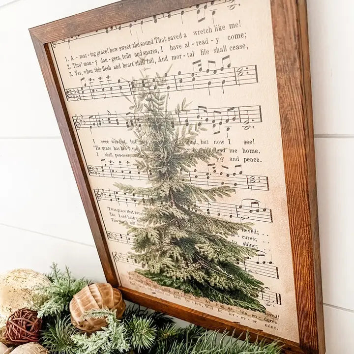 Amazing Grace Vintage Tree Sign