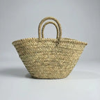 Natural Handwoven Palm Leaf Market Basket Boho Tote