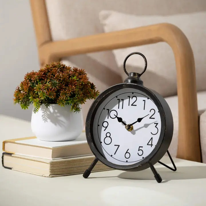 Vintage Inspired Metal Desk Clock