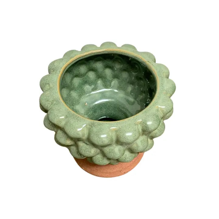 Green Ceramic Christmas Candle Holder