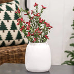White Ceramic Wide Vase