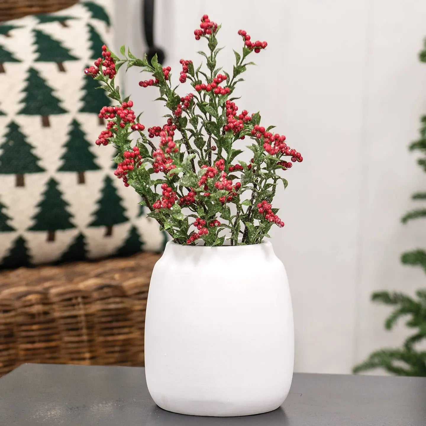 White Ceramic Wide Vase