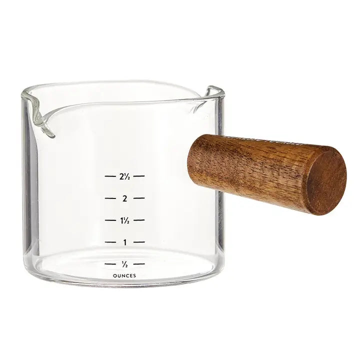 Measuring Glass with Wood Handle