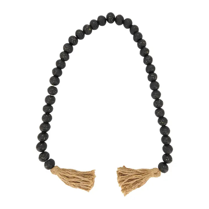 Black Beads with Tassle