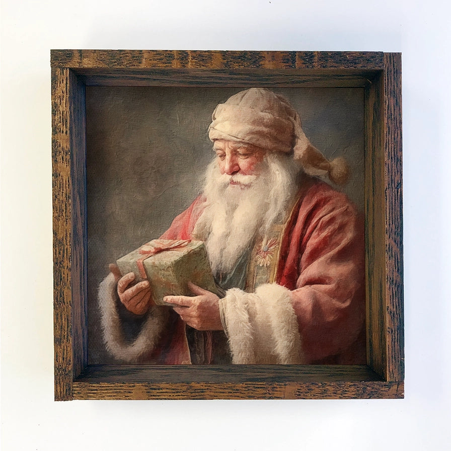 Vintage Santa Art Framed