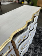 White buffet with Gold Leaf