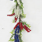 Garland-Red White Blue Heather with Boxwood-