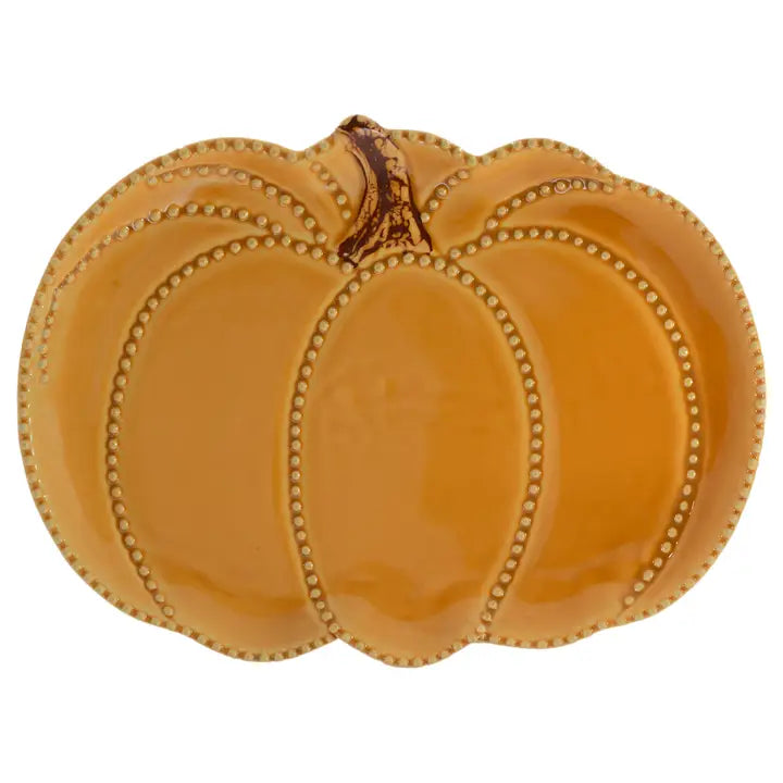 Beaded Pumpkin Plate