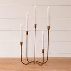 Hand Forged Metal Candelabra, Brass