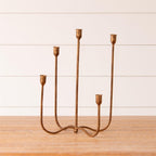 Hand Forged Metal Candelabra, Brass
