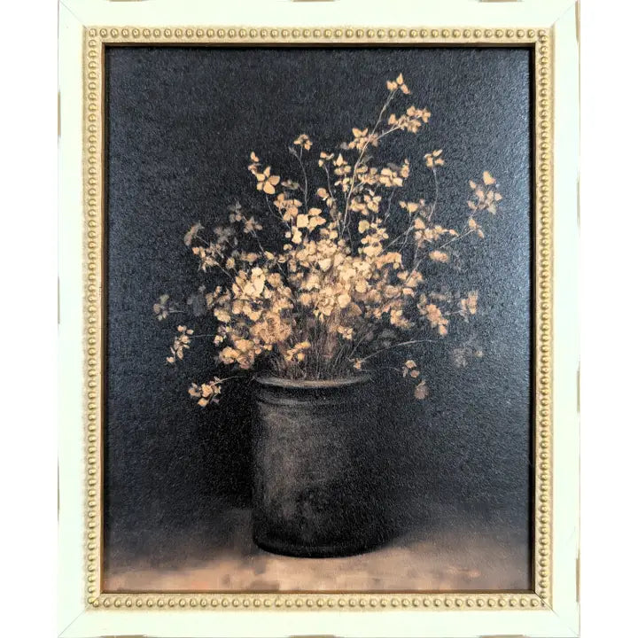 Black Flower Pot Vintage Wall Art