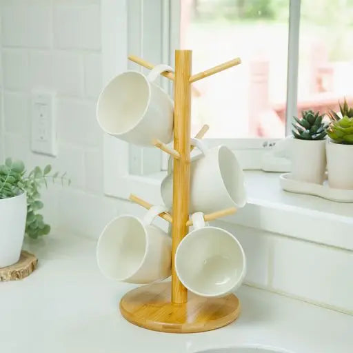 Bamboo Coffee Cup Tree Holder
