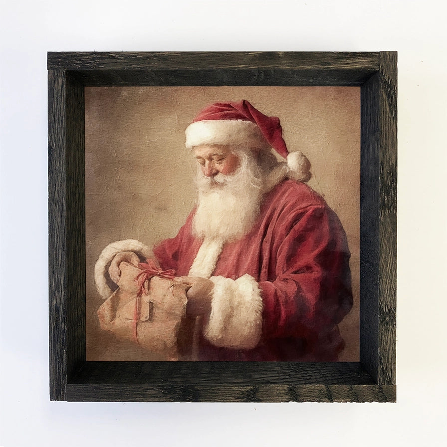 Vintage Santa Art Framed