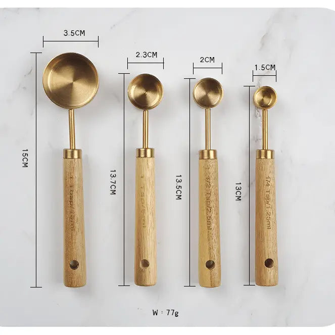 Gold Stainless Meausing Cups and Spoons