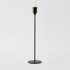 Metal Single Taper Candle Holder, Black