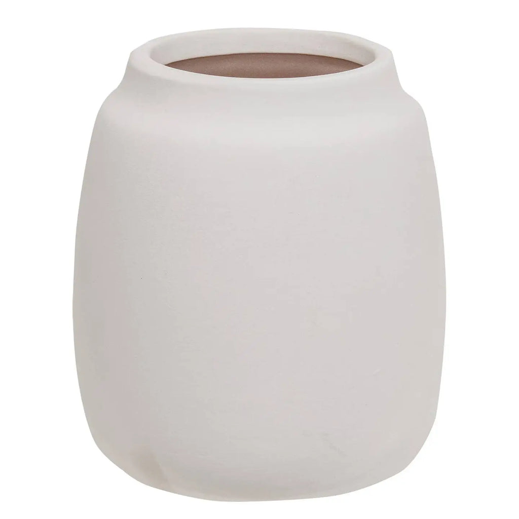 White Ceramic Wide Vase