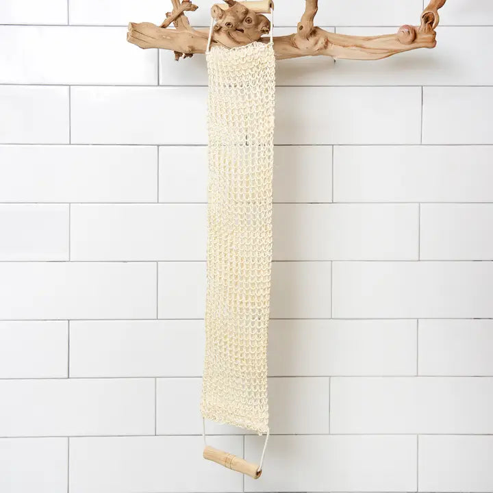 Sisal Exfoliating Body Strap with Bamboo Handle