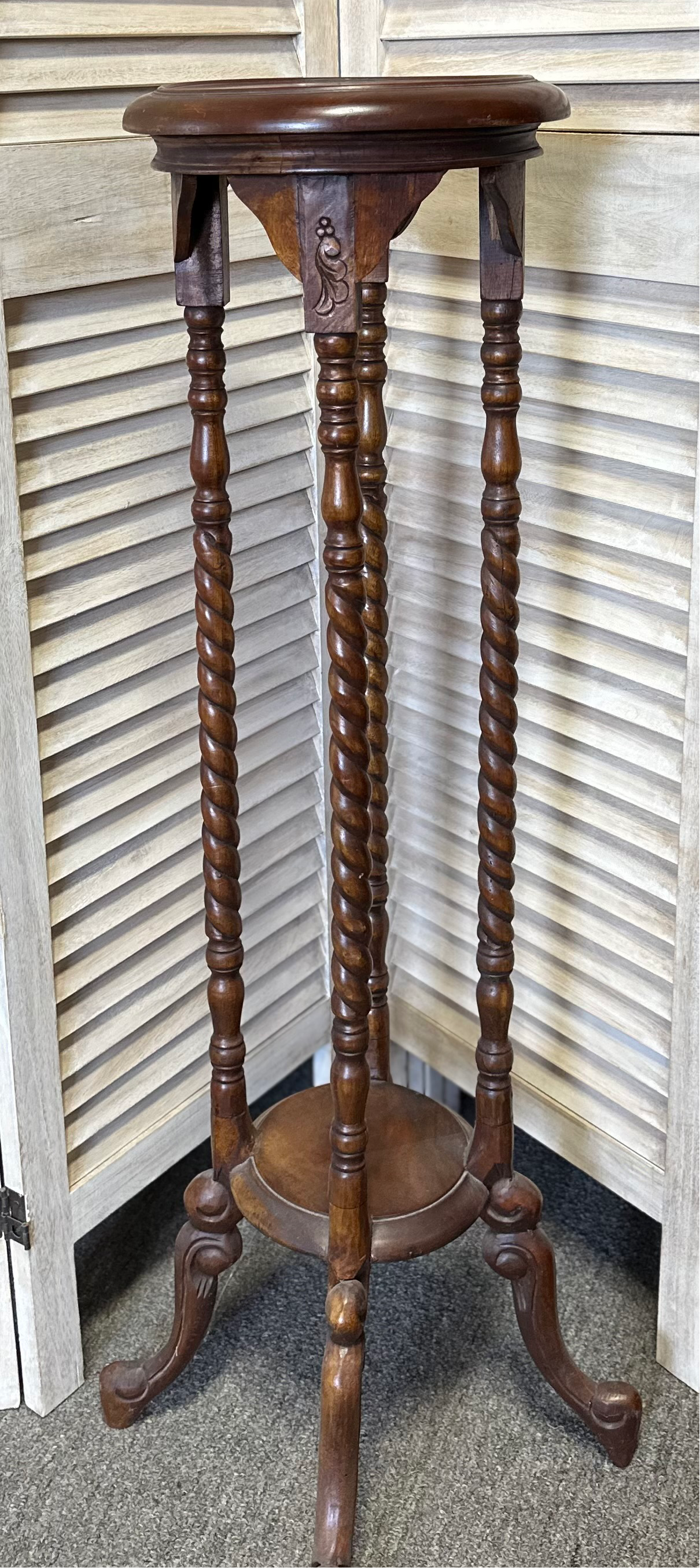 Antique Barley Twist Plant Stand