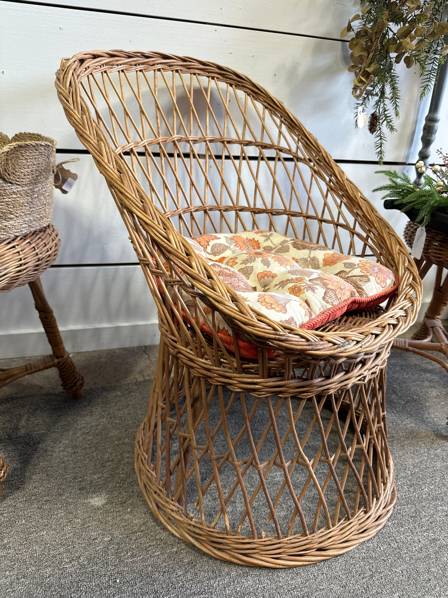 Vintage Rattan Chairs and Stool